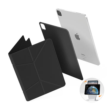 The ultra-thin magnetic stand case for iPad with multiple viewing angles Black