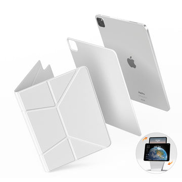 The ultra-thin magnetic stand case for iPad with multiple viewing angles White