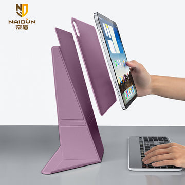 The ultra-thin magnetic stand case for iPad with multiple viewing angles Purple