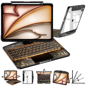 NAIDUN Transparent  iPad keyboard case 360° transparent iPad keyboard
