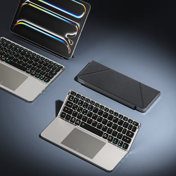 New foldable ultra-thin Bluetooth keyboard, compatible with Apple, Android, smartphones, and tablets.